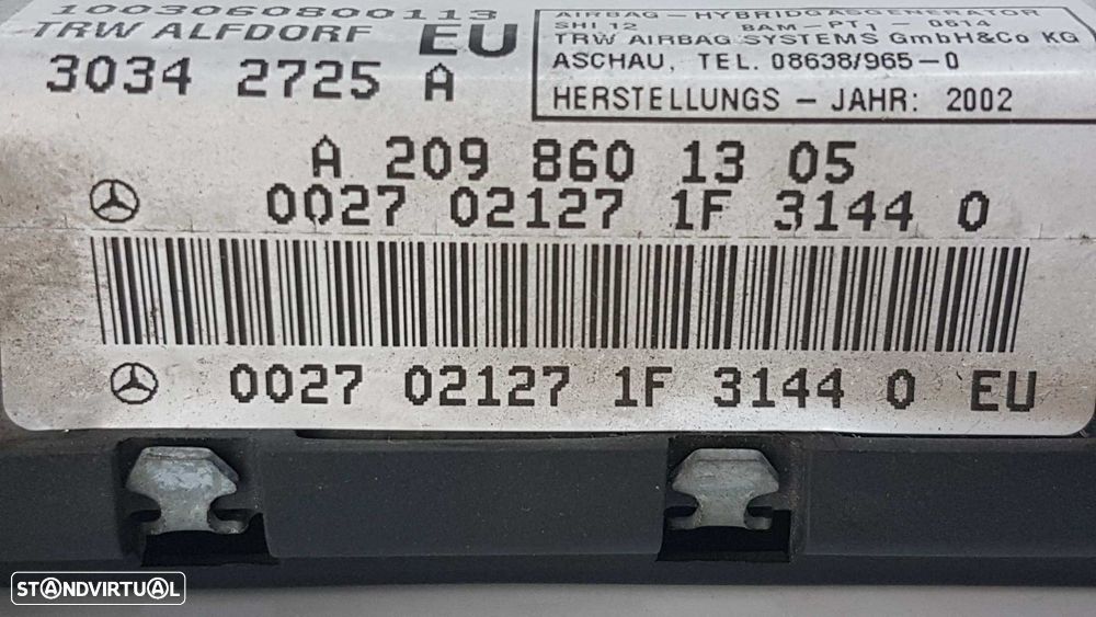 AIRBAG DA PORTA DIANTEIRA ESQUERDA MERCEDES CLASE CLK (W209) COUPE 240 (209.361) - 6