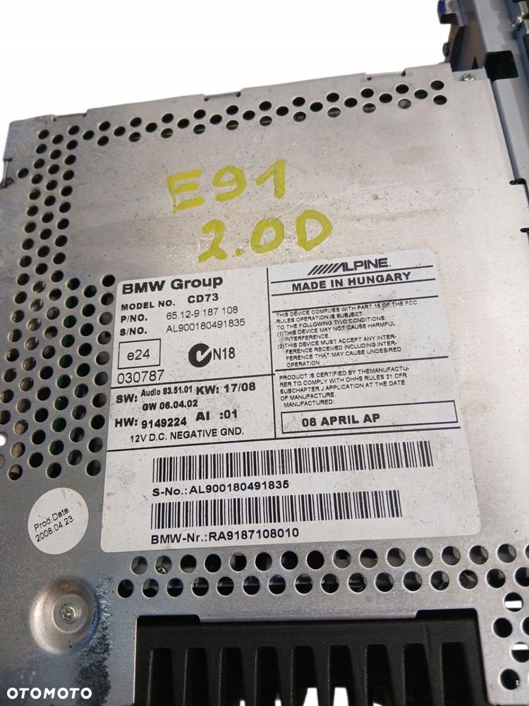 radio cd bmw e91 9187108 - 3