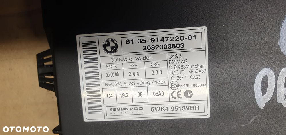 Moduł sterownik komfortu CAS BMW 3 E90 9147220 - 4