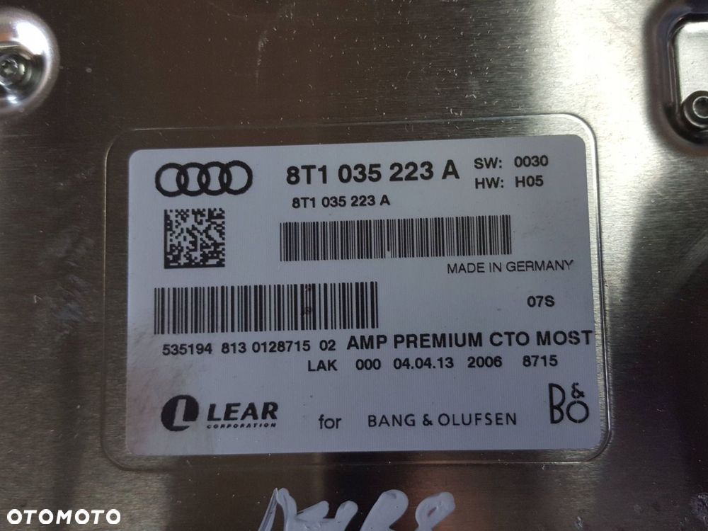 AUDI A4 B8 LIFT 11-15r WZMACNIACZ RADIA AUDIO 8T1035223A - 3