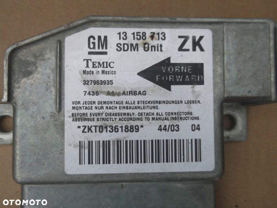 OPEL MERIVA A KONSOLA DESKA PODUSZKI AIRBAG KOMPLET EU - 6