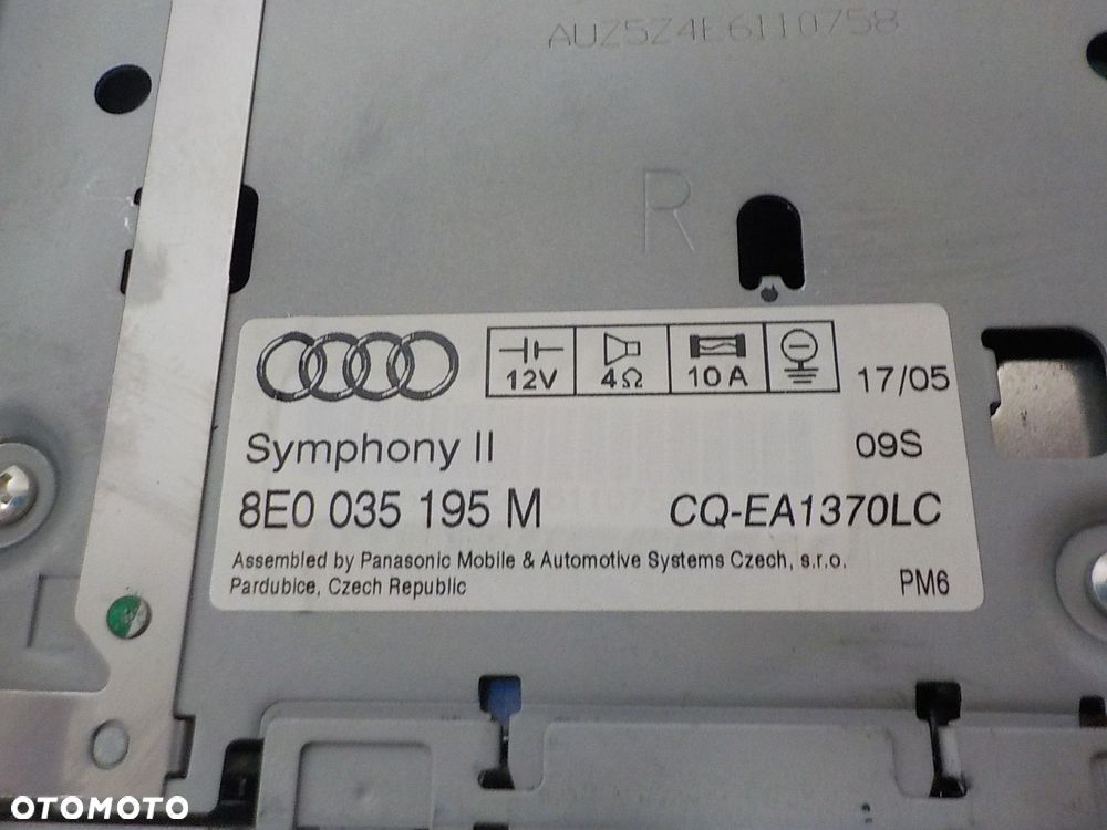 AUDI A4 B6 B7 RADIO FABRYCZNE 2DIN 8E0035195M - 2