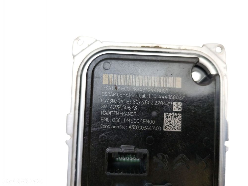 PRZETWORNICA MODUŁ LED CITROEN C5 X PEUGEOT 308 III ASTRA L 984319448001 - 2