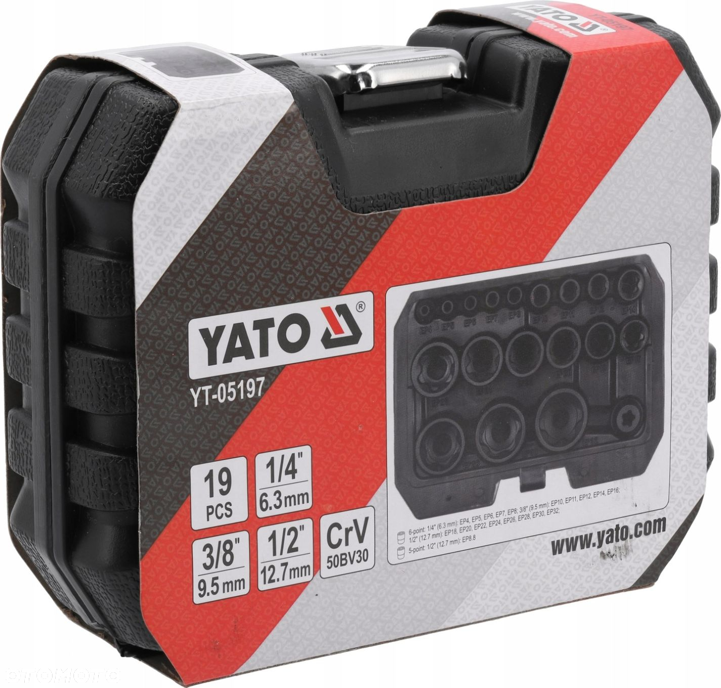 YATO ZESTAW NASADEK ZEWNĘTRZNYCH TORX PLUS 1/4 3/8 1/2 19el. YT-05197 - 5