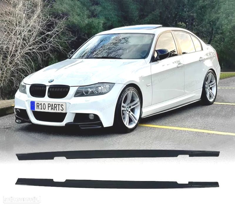 EXTENSÕES EMBALADEIRAS BMW E90 05-11 LOOK M PERFORMANCE PRETO BRILHANTE - 1
