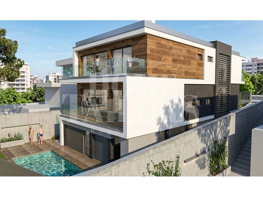 Moradia T5 com Piscina e Jardim em construção | Caxias | Oeiras - Grande imagem: 2/9