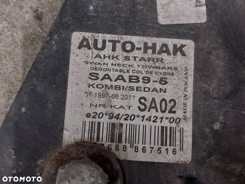 HAK HOLOWNICZY + TABLICZKA + WIĄZKA SAAB 9-5 I KOMBI - 5