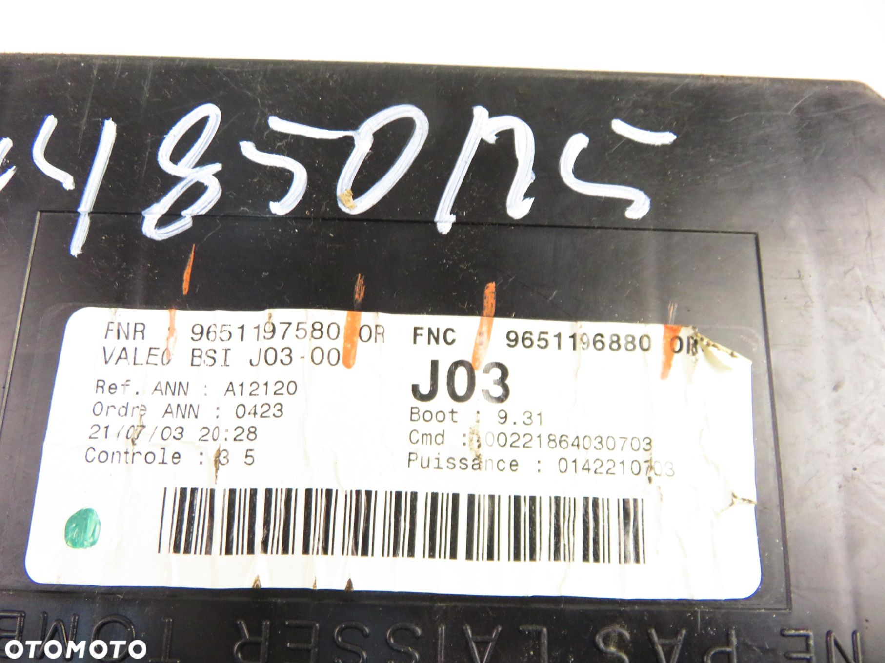 BSI PEUGEOT 307 2.0 HDi 110 9651196880 9651197580 - 10