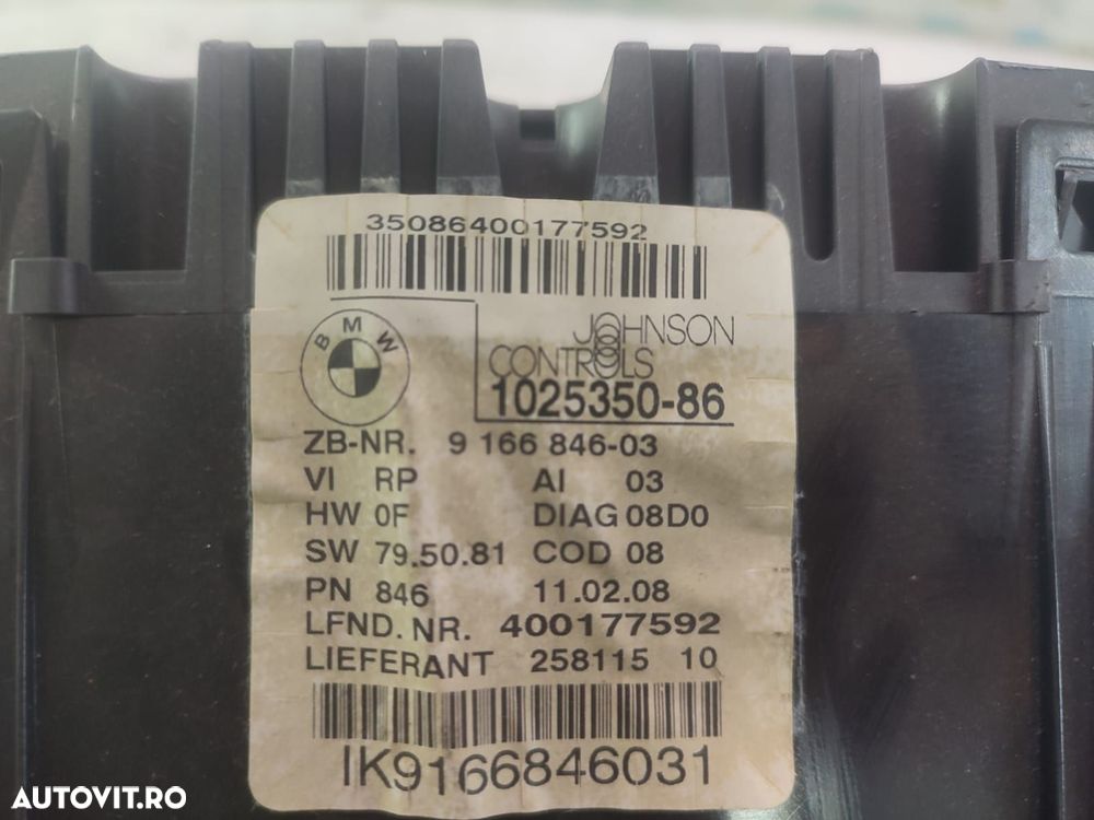 Ceasuri de bord 102535086 BMW Seria 3 E91 [2004 - 2010] 2.0 d n47d20a - 3