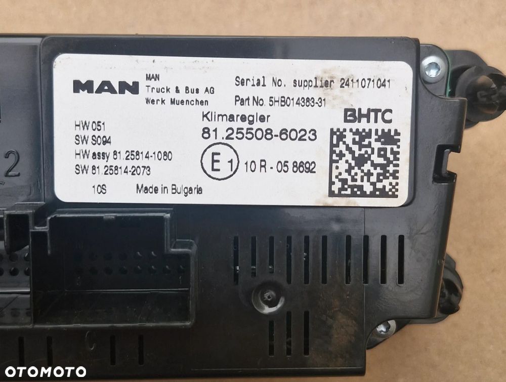 MAN TG3 TGX TGS PANEL NAWIEWU KLIMATYZACJI 81.25508-6023 - 2