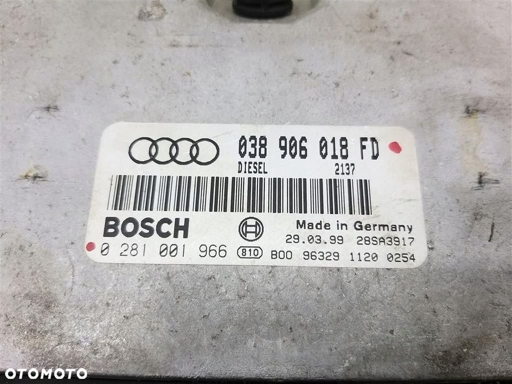 Komputer sterownik silnika Audi A4 B5 1995-2001 1,9 TDI 038906018FD - 3