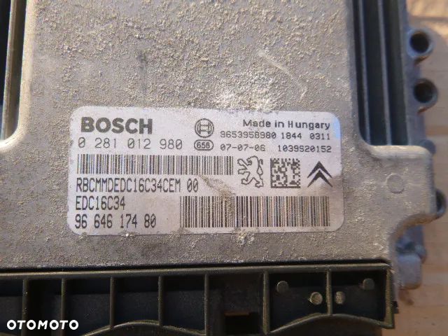 ZESTAW STARTOWY KOMPUTER STACYJKA IMMOBILIZER BSI CITROEN C4 PICASSO 1.6 HDI 0281012980 - 7