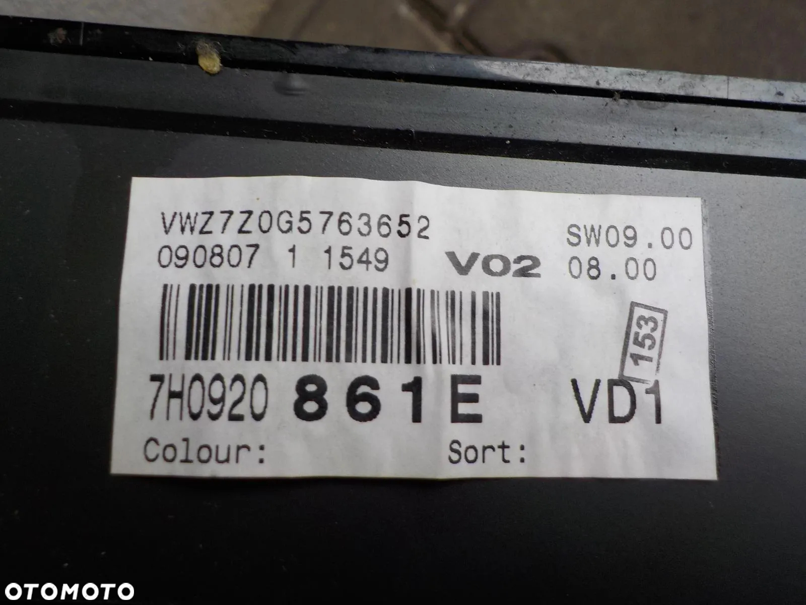 VW T5 LICZNIK ZEGARY 1/2 FIS 7H0920861E - 4