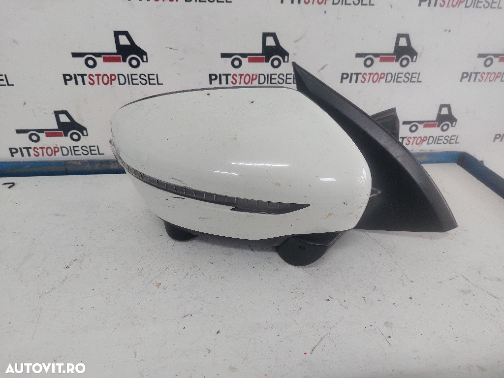 Oglinda completa dreapta Nissan Qashqai J11 facelift pe alb 2016 2017 2018 2019 - 2