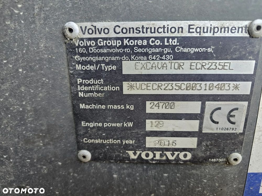 Volvo ECR235EL ECR235 ECR 235 EL - 29