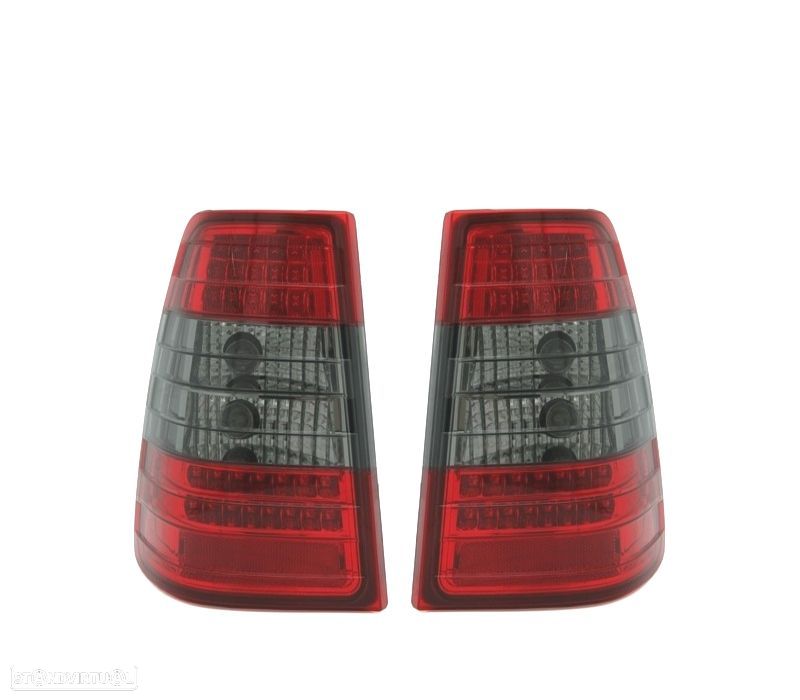 FAROLINS TRASEIROS LED MERCEDES E W124 KOMBI 85-95 VERMELHO AFUMADO - 1