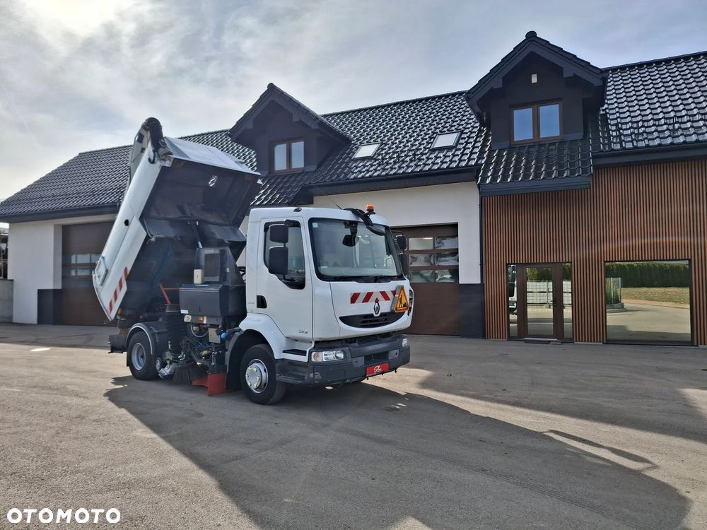 Renault Midlum 220 DXI Zamiatarka SEMAT Zoeller Johnston Szczotki L/R Obie Strony 2013r Napęd Hydrostat Euro 5 Rura Do Liści Studzienek 4466 Mth - 15