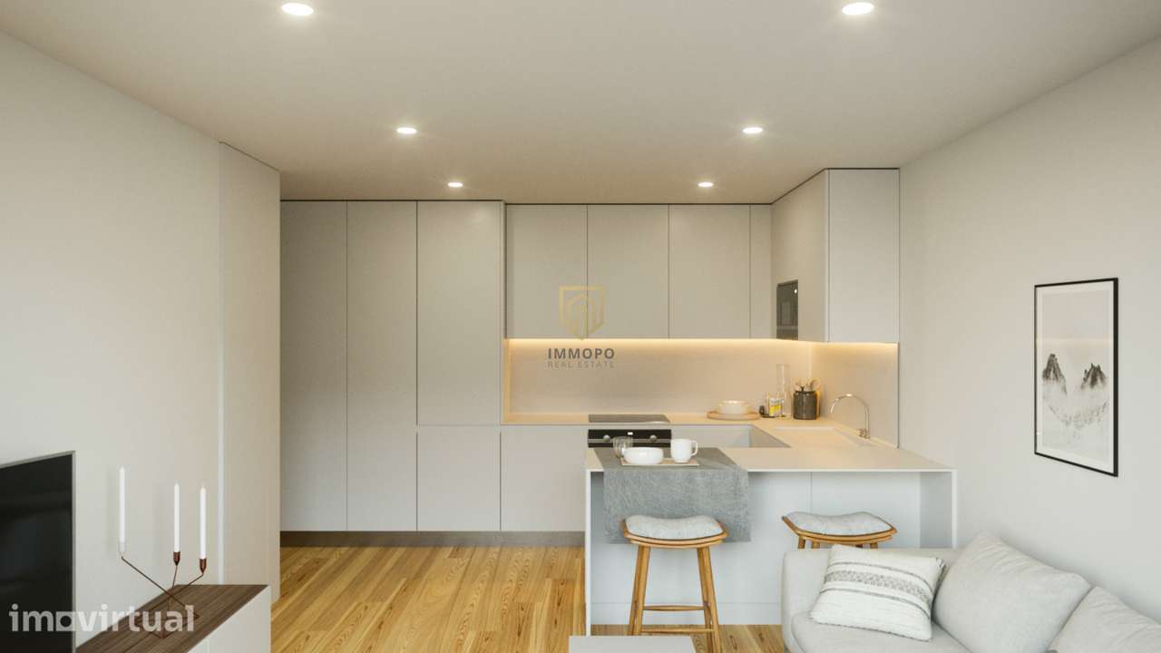 Apartamento T1 em condomínio privado de luxo, à venda em Leça da Palme - Grande imagem: 2/17