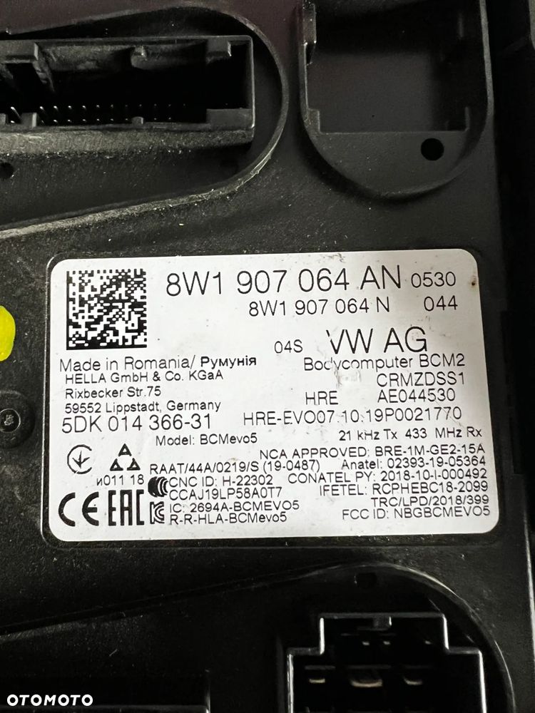MODUŁ KOMFORTU AUDI A4 B9 8W1907064AN - 2