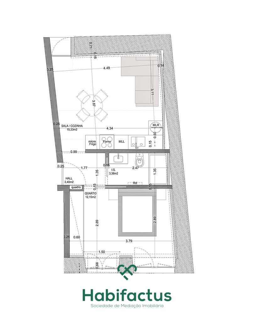 Apartamento T1 novo em Viseu - Grande imagem: 3/3
