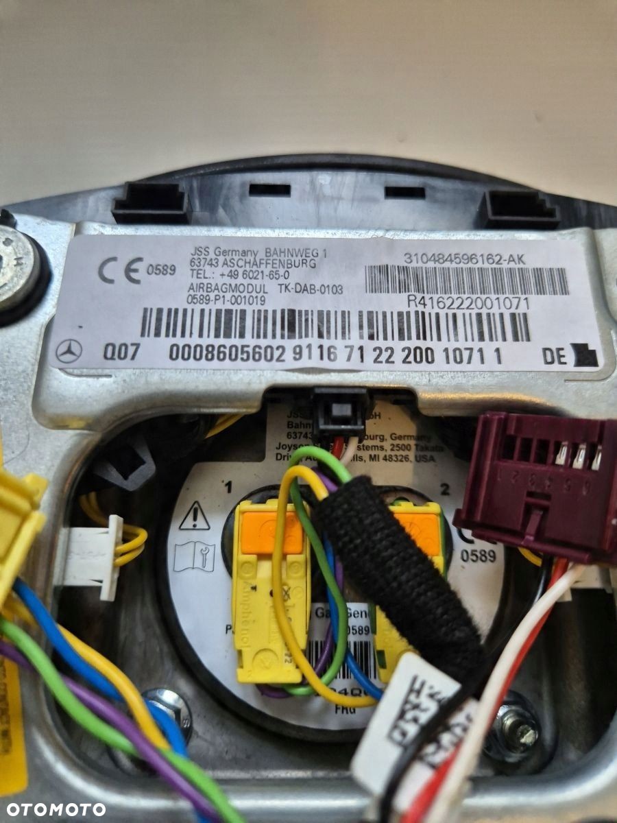 MERCEDES W204 C-KLASA PODUSZKA POWIETRZNA AIRBAG KIEROWCY 0008605602 - 9