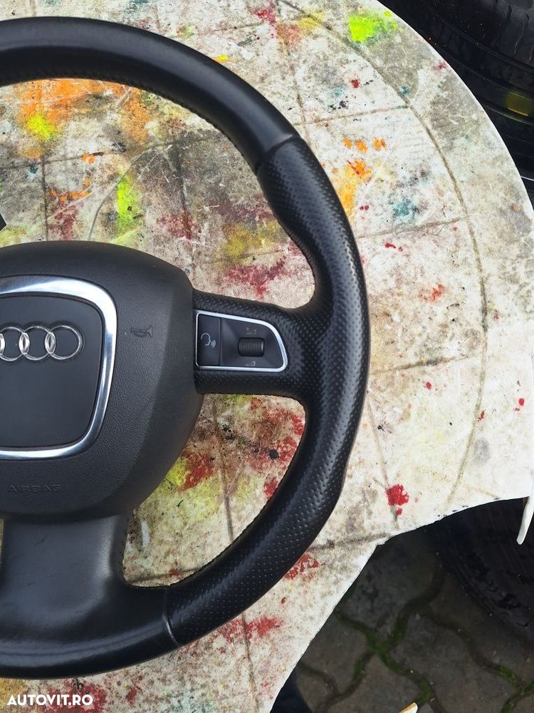 Volan piele perforata cu airbag 3 spite Audi A3,A4 B8 ,A5,Q5 - 4