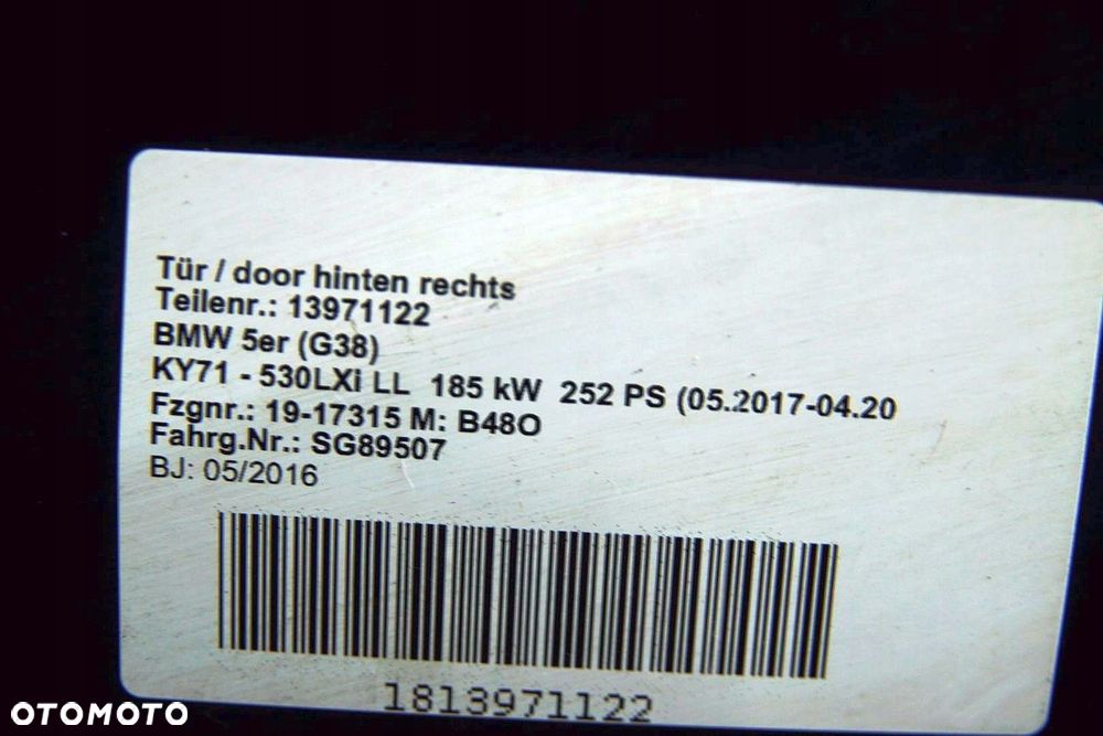 DRZWI PRZWY TYŁ - BMW 5 G38 - 7