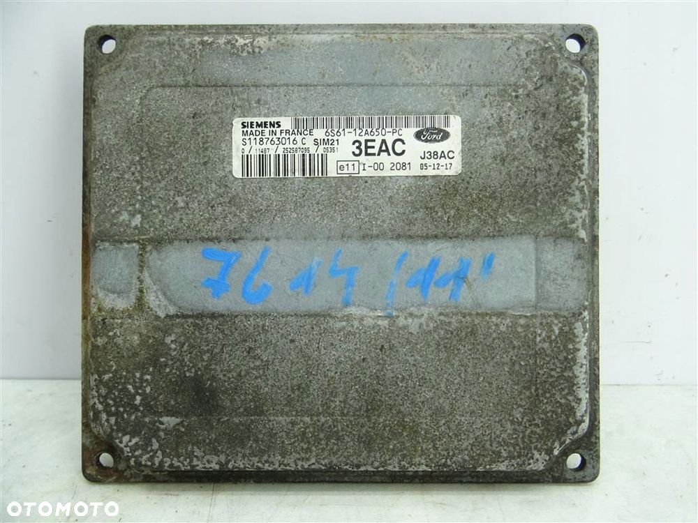 Komputer sterownik silnika Ford Fiesta Mk6 2002-2008 1,3 B S118763016C 6S61-12A650 - 1
