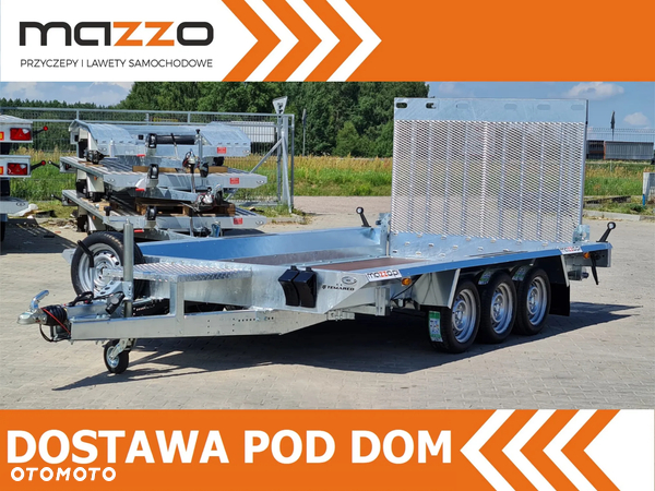 TEMARED DOSTAWA! Przyczepa BUILDER 3 wym. 400x180x30 do przewozu MINIKOPARKI, sprzętu budowlanego! TRAP, 3 osie, DMC 3500kg