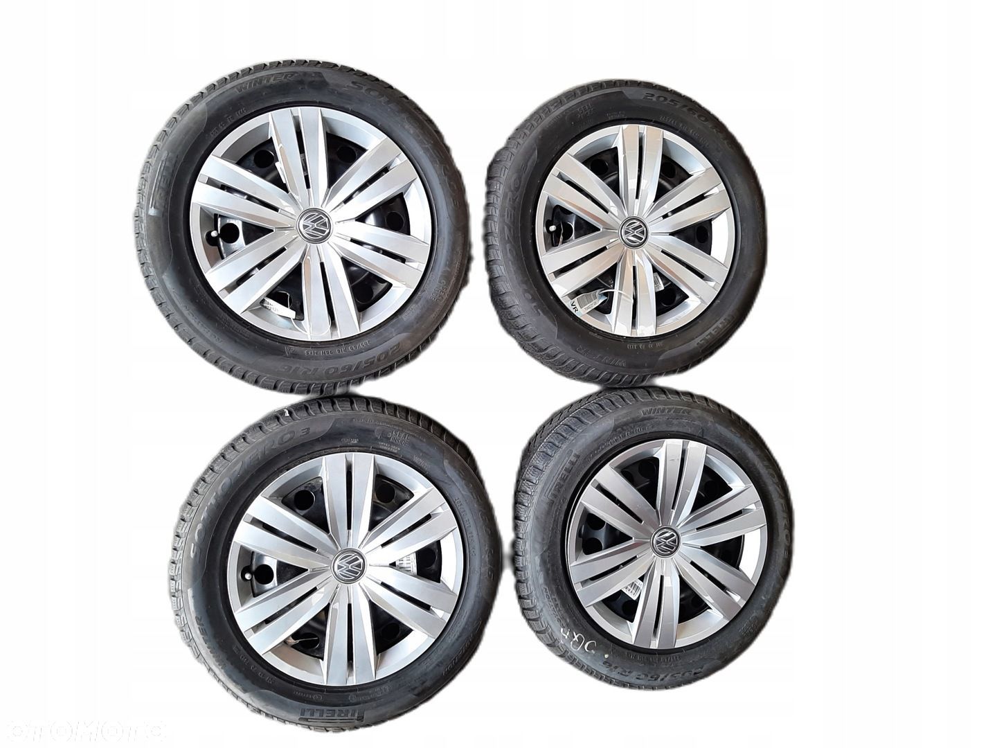 VW GOLF VII 7 ZIMOWE 205/60 R16 FELGI STALOWE 5Q0601027A KOMPLET koła - 1
