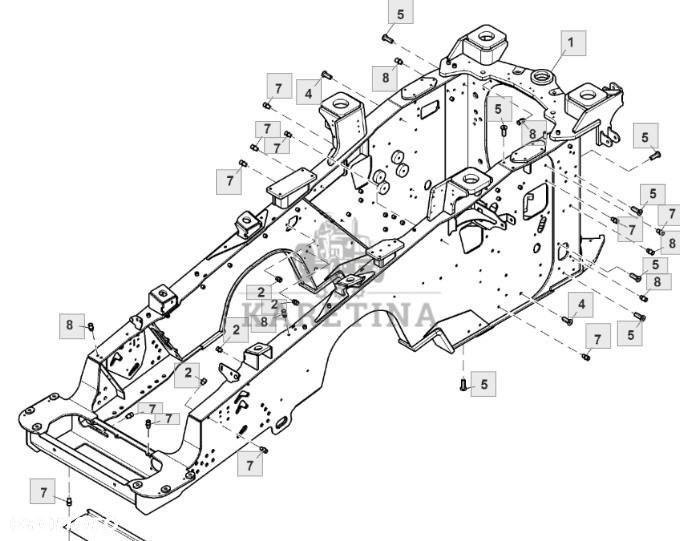 John Deere 9420RX 9470RX 9520RX 9620RX Rama Głowna RE587772 RE578507 - 1