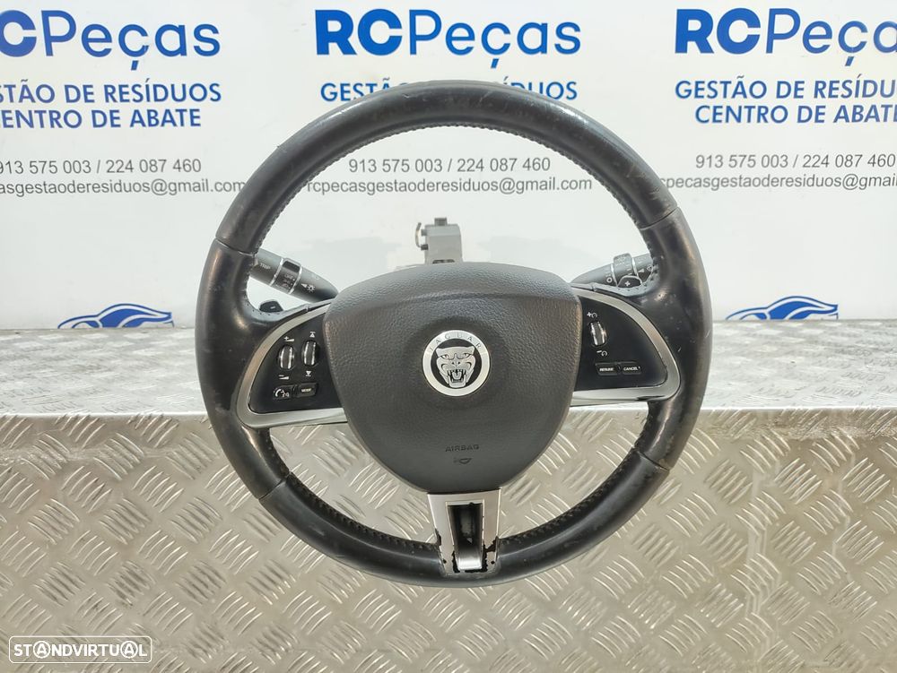 Volante Completo Pele Multifunções Patilhas De Velocidades Jaguar XF X250 - 1