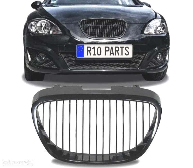 GRELHA FRONTAL SEM SÍMBOLO SEAT LEON II 2 1P 09-12 TOLEDO III 3 5P 09- ALTEA 5P 09- PRETO - 1