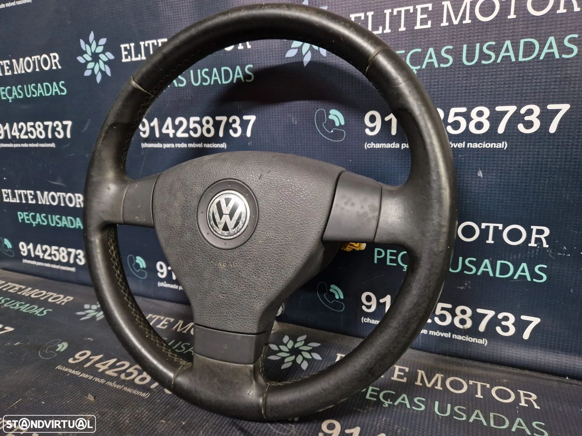 Volante usado pele com airbag VW GOLF V 5 JETTA PASSAT TOURAN CADDY - 1