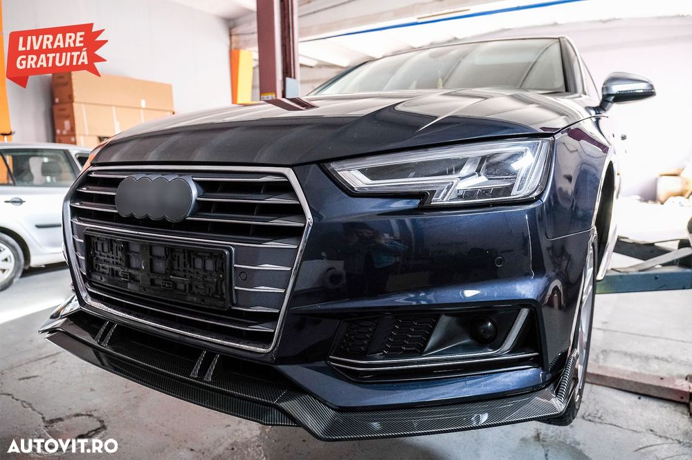 Prelungire Bara Fata Lip Audi A4 B9 8W S-Line (2016-2018) Carbon Look- livrare gratuita - 12