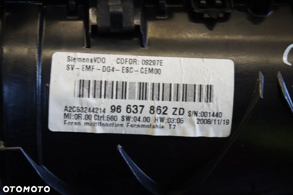 WYŚWIETLACZ EKRAN 308 I T7 SW 6593C7 96637862ZD PEUGEOT 2007-2011 - 5