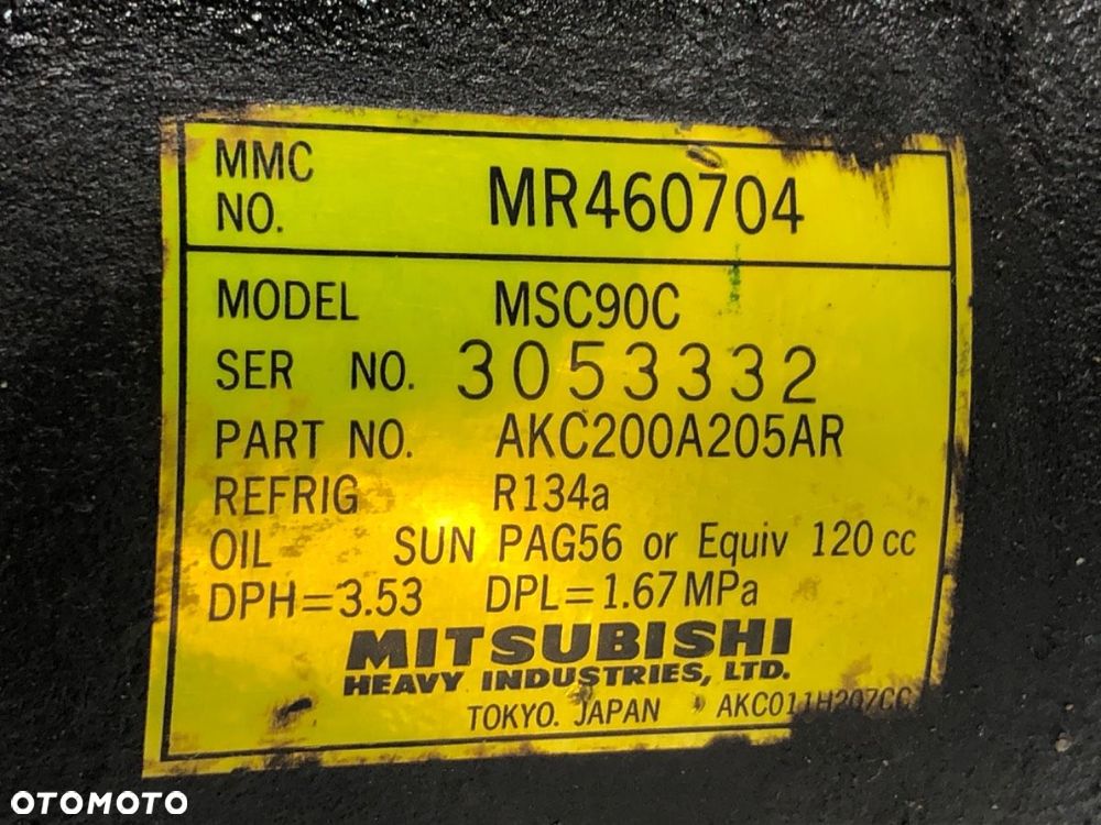 SPRĘŻARKA KLIMATYZACJI  MITSUBISHI OUTLANDER I (CU_W) 2001 - 2008 2.0 (CU2W) 100 kW [136 KM] - 5