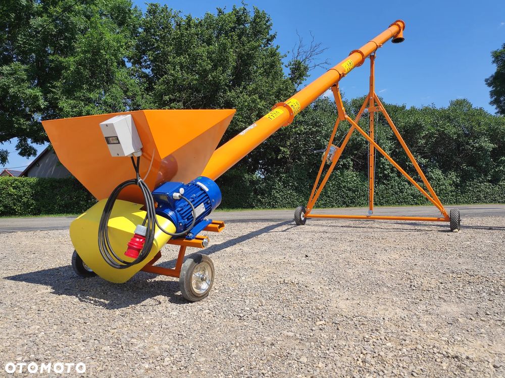 PODAJNIK/ PRZENOŚNIK ŚLIMAKOWY/Żmijka Do Zboża/ Pelletu/ Trocin Podajniki Przenośniki Ślimakowe Żmijki Fi 140 Fi 200/odciąg/ falownik/wysyp obrotowy/wózek /kosz - 6