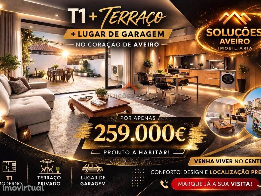 Apartamento T1+Terraço - Centro de Aveiro! - Grande imagem: 2/15