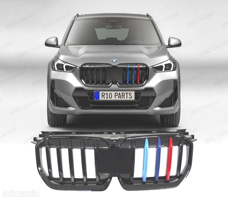 GRELHA BMW X1 U11 22- LOOK M PRETO BRILHANTE TRICOLOR - 1