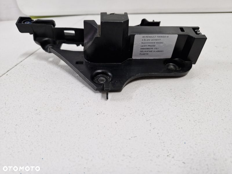 RENAULT TWINGO 3 III ŚLIZG UCHWYT MOCOWANIE MASKI LEWY PRZÓD LEWE 648A58607R - 6