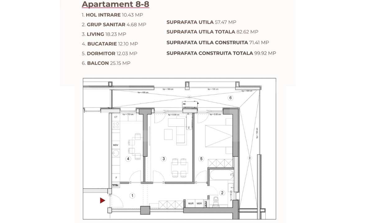 Apartament 2 camere, 82.62 mp, ansamblu 0% Comision Achizitie, Calea S — fotografia 2