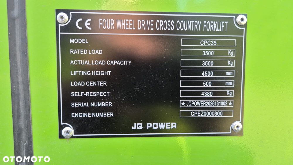 Inny JQ POWER CPC 35 TERENOWY WÓZEK WIDŁOWY ( LINDE, TOYOTA, KOMATSU, CAT, DOOSAN, MANITU, STILL, MITSUBISHI, HANGCHA, JUNGHEINRICH ) - 7