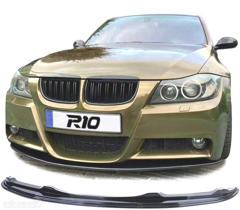 SPOILER LIP BMW E90 E91 05-08 PACK M PRETO BRILHANTE - 1