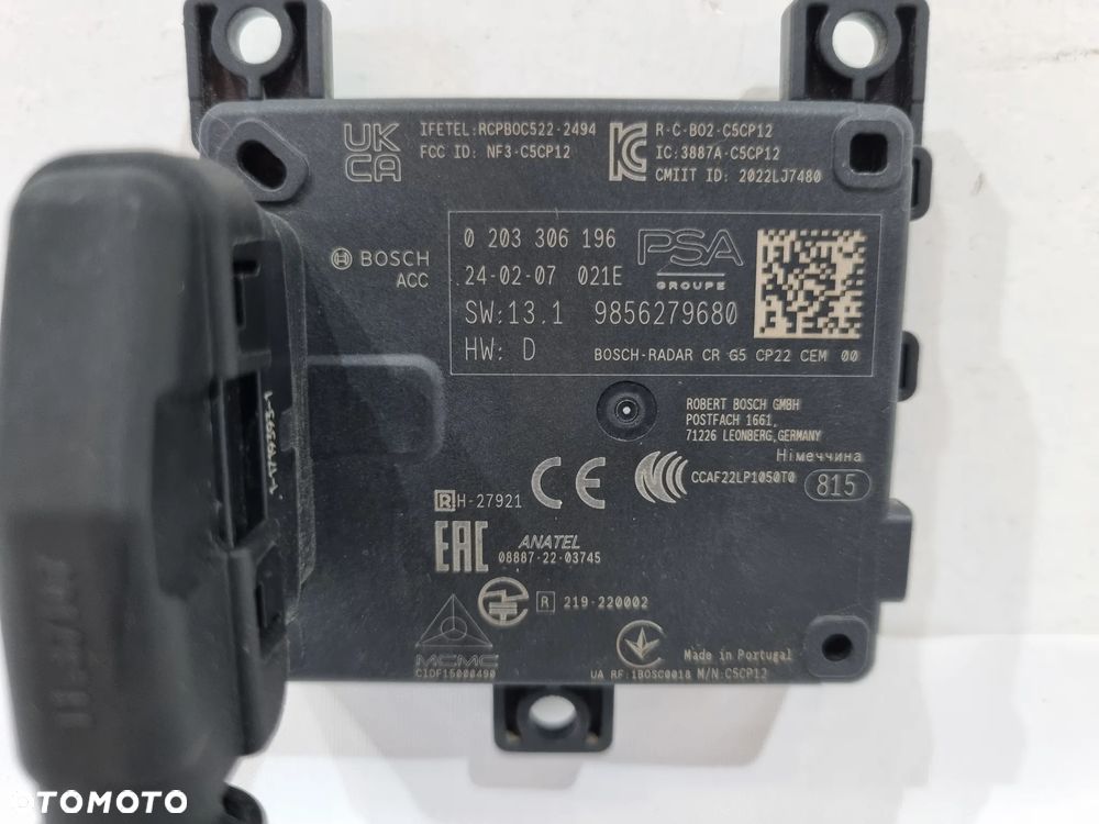 PEUGEOT 308 III T10 OPE ASTRA L RADAR SENSOR 9856279680 - 5