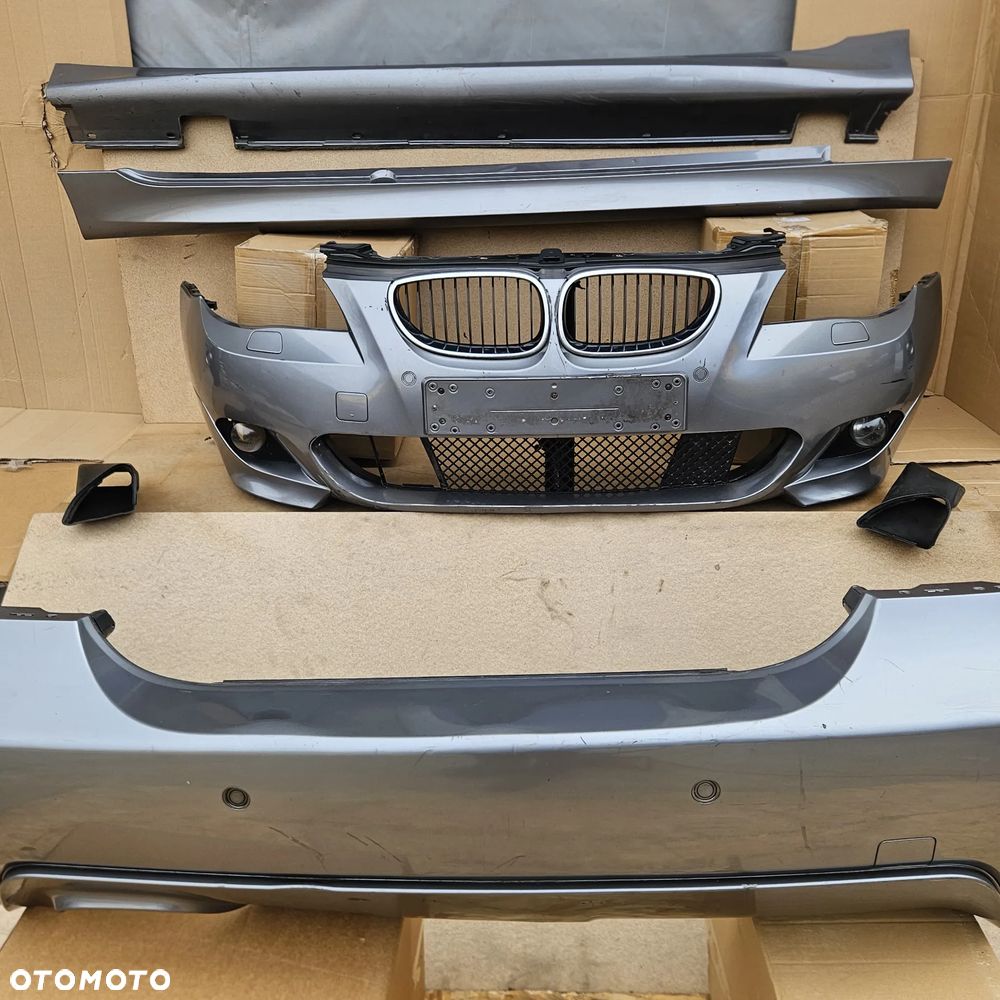 BMW E60 M PAKIET ZDERZAK PRZEDNI PRZÓD TYLNY TYŁ PROGI KOMPLET SPACEGRAU WLOTY ABSORBER 7896582 - 3