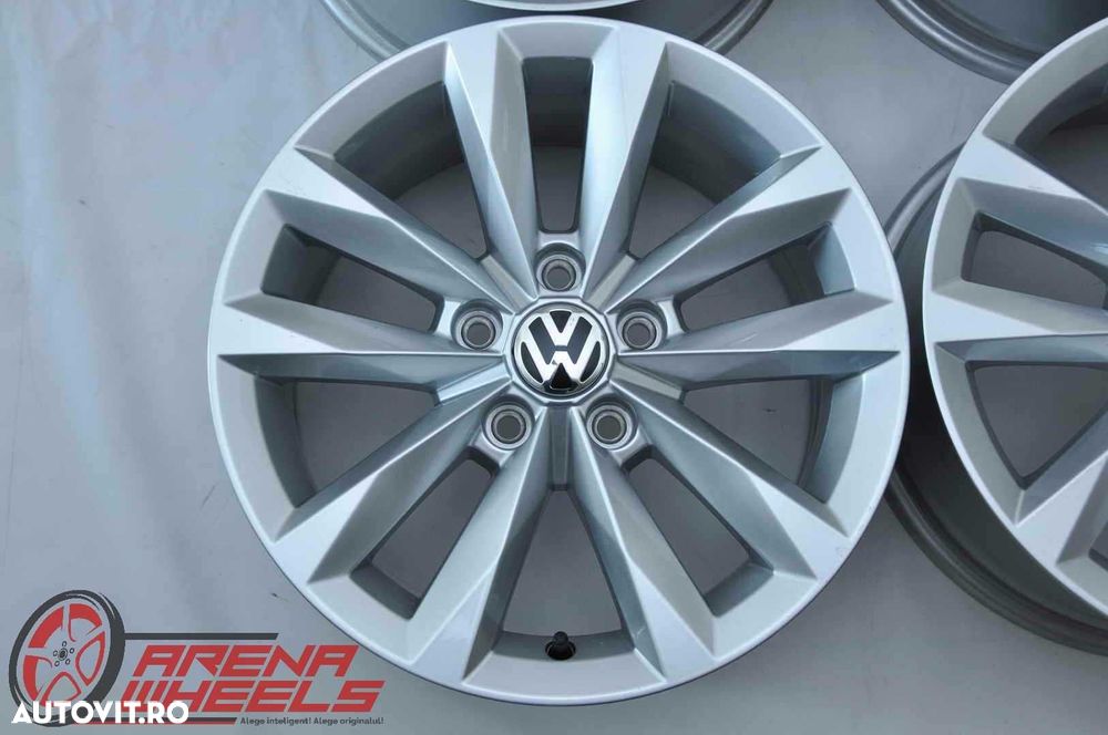 Jante Noi 16 inch Originale VW Golf Passat T-Roc Caddy Beetle Touran - 5