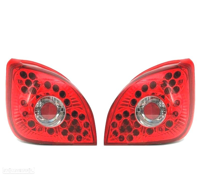 FAROLINS TRASEIROS LED PARA FORD FIESTA MK4 96-02 VERMELHO CROMADO - 5