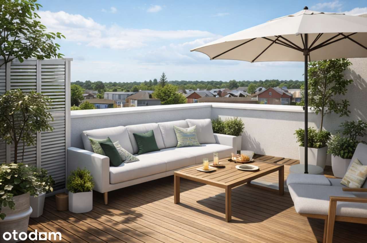 Taras na dachu / 2 pokoje 65,90m2 / Maślice / 0% prowizji