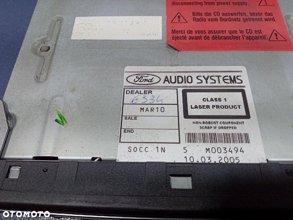 FORD FOCUS II RADIO CD FABRYCZNE OEM SONY 4M5T18C815BE - 8